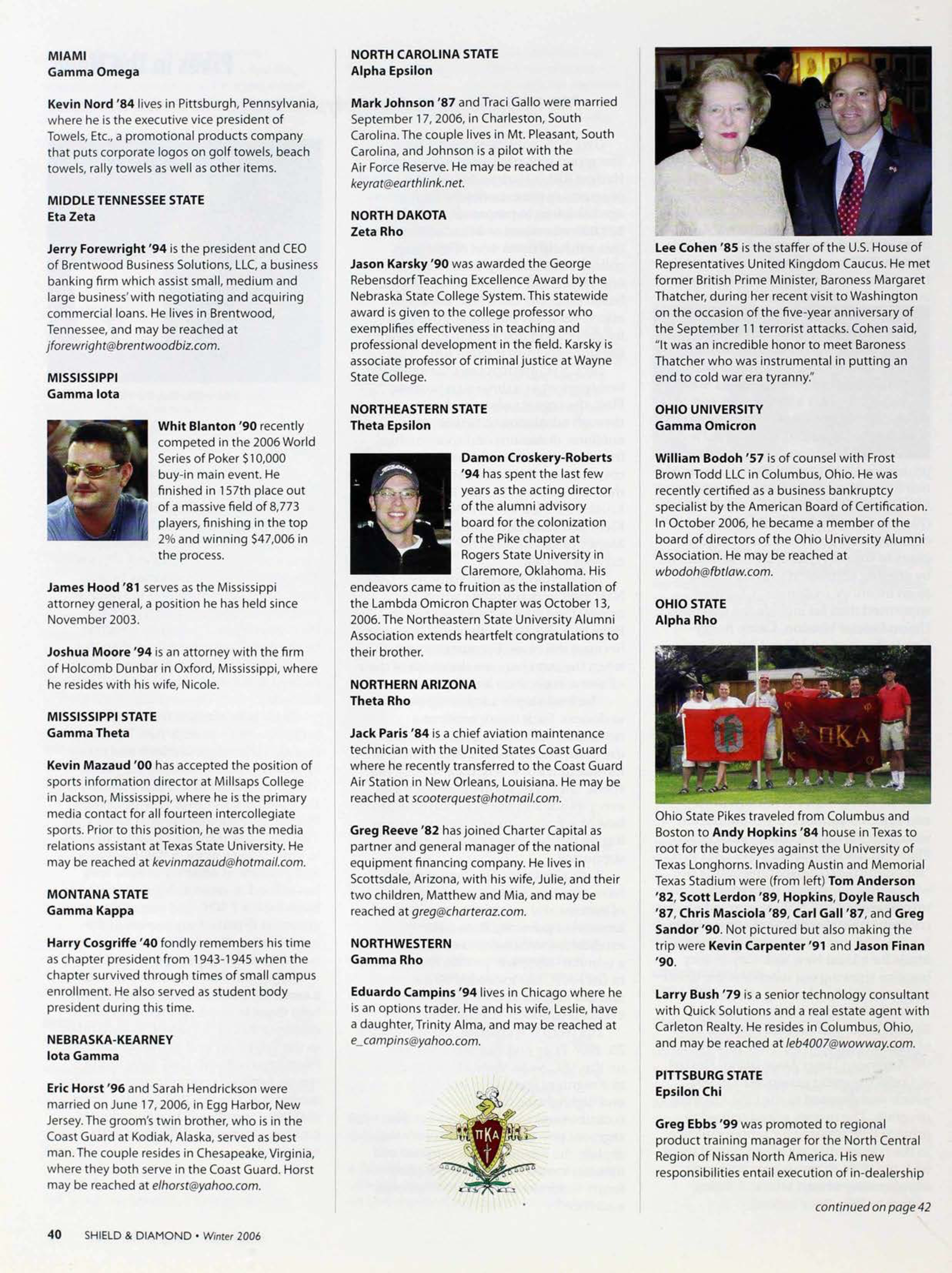 Alumni Notes, Winter 2006, Continued